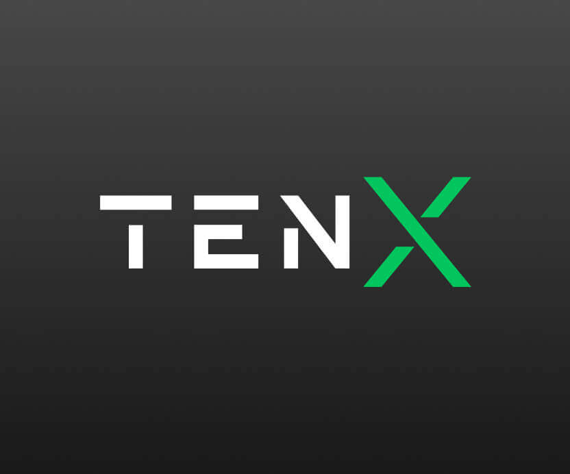 Tenx logo on metal background
